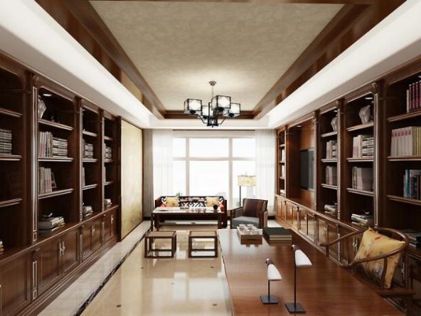 100㎡新中式三室一廳，客廳不做吊頂，提升整個屋子的高度