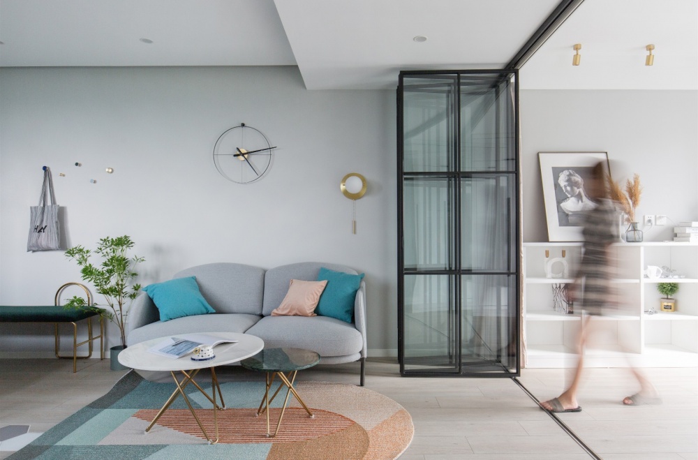 客廳裝修效果圖全屋聯(lián)動(dòng)，一居兩居隨心變北歐極簡客廳設(shè)計(jì)圖片賞析