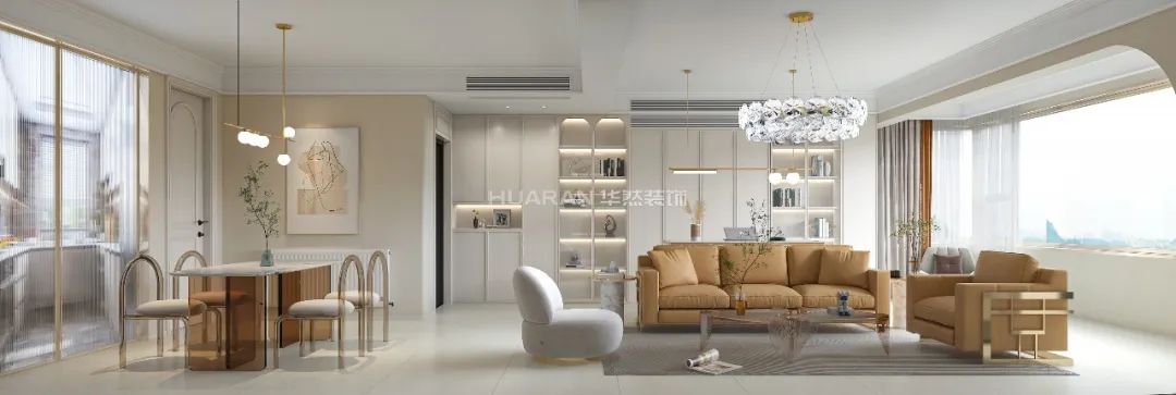 【實景】中海嶺湖灣126㎡三居室，效果圖高度還原，多圖對比，愛上溫柔的輕法式！