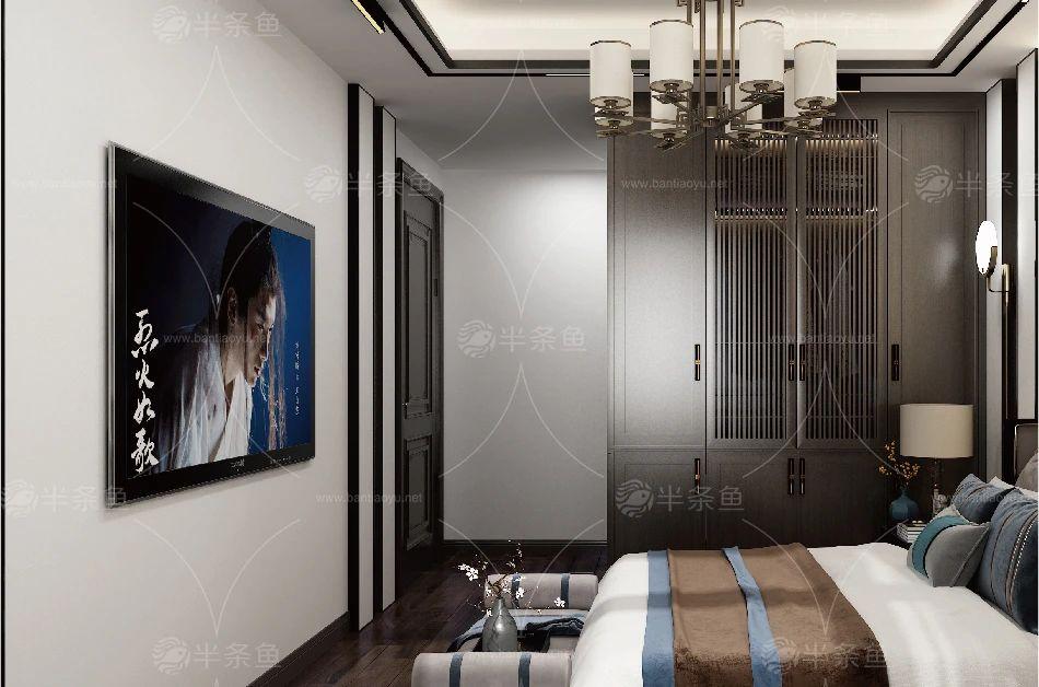 現(xiàn)代臥室裝修效果圖_現(xiàn)代簡約風(fēng)格裝修圖片臥室_淡藍(lán)色臥室裝修效果圖片