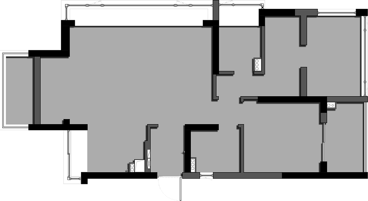 合租房！70㎡兩室一廳整裝案例！年輕人住在一起就是“老友記”