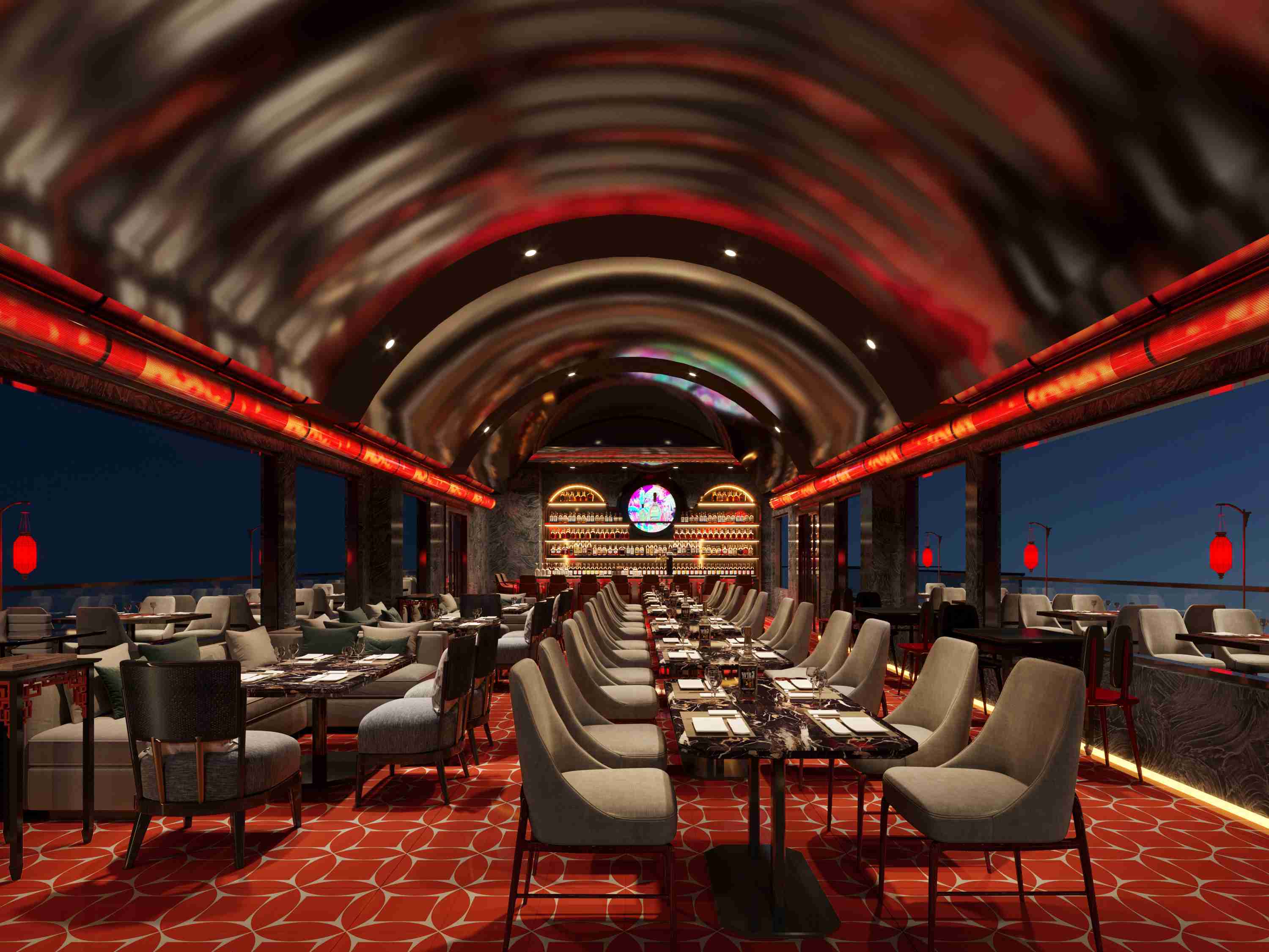 早有打算在天河進行極簡風格酒店餐廳，廣州壹零柒分文不取供應(yīng)餐飲門面裝修案例！