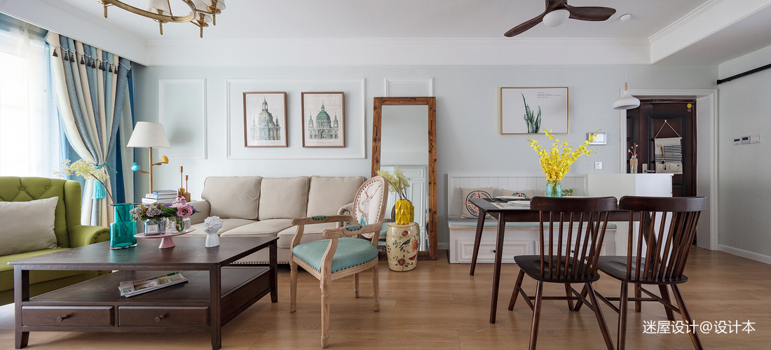 窗簾裝修效果圖88平米保留三臥室，還要逼設(shè)計美式經(jīng)典設(shè)計圖片賞析