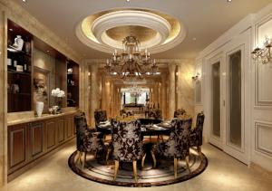 歐式別墅餐廳裝修效果圖,豪華別墅餐廳裝飾,別墅餐廳酒柜,【上海尚層別墅裝飾】?jī)珊恿饔驓W式風(fēng)格咨詢效果圖，尚層裝飾設(shè)計(jì)師牟丹青作品鑒賞！    				