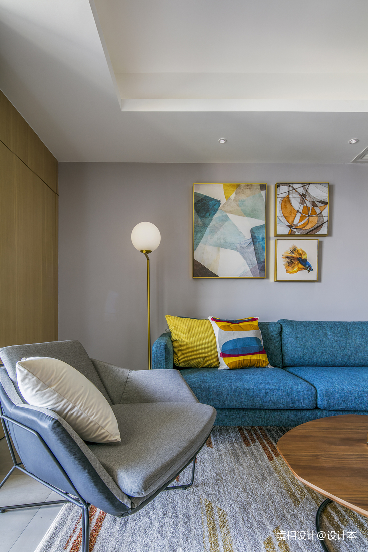 沙發(fā)裝修效果圖大客廳、中西廚、隱形門，79m現(xiàn)代簡約設計圖片賞析