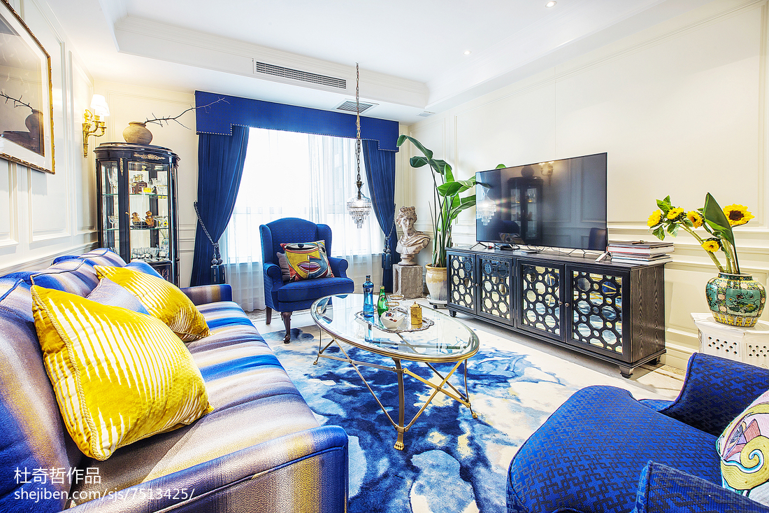 臥室窗簾裝修效果圖典雅124平混搭三居客廳實拍圖潮流混搭臥室設計圖片賞析