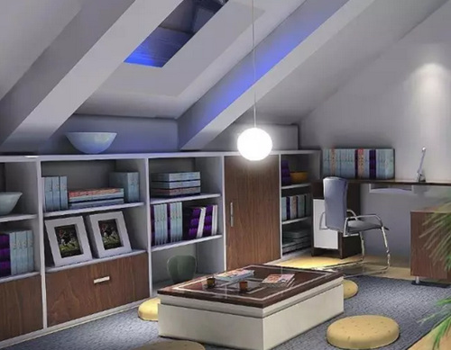 閣樓裝修效果圖_書(shū)房裝修效果簡(jiǎn)約圖_閣樓裝修廚房客廳裝修效果圖