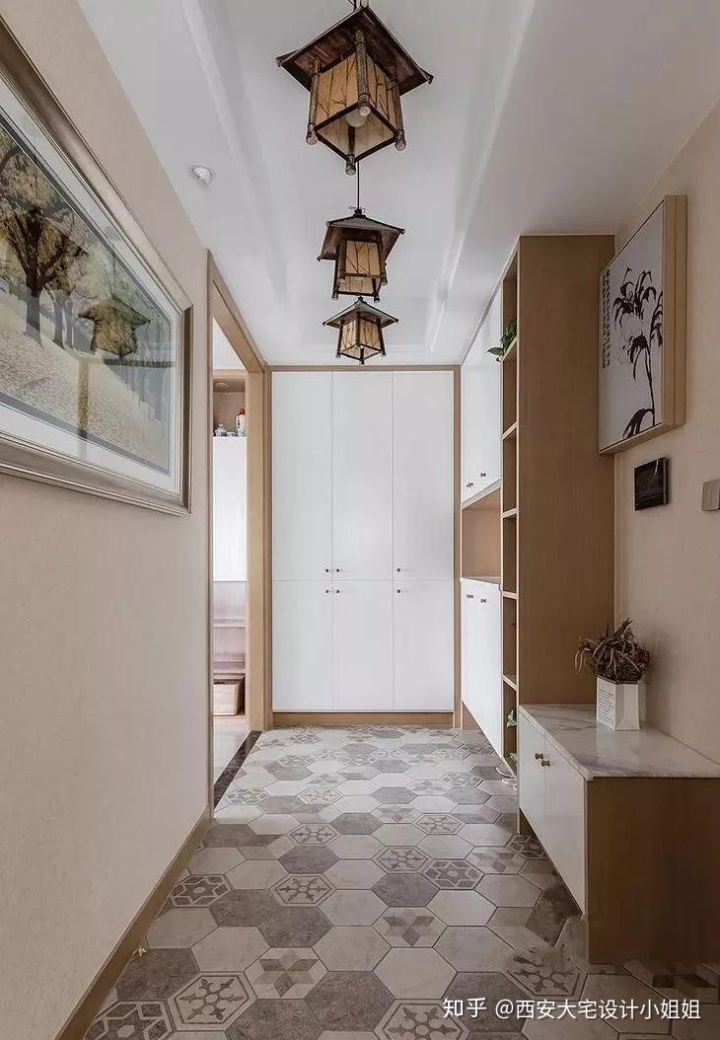 20款玄關(guān)效果圖，地面這樣貼花磚，真是美極了！